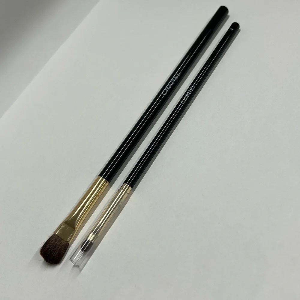 Set of Two Chanel Brushes Flat Eyeshadow and Lip Eye Liner Brush - Unused